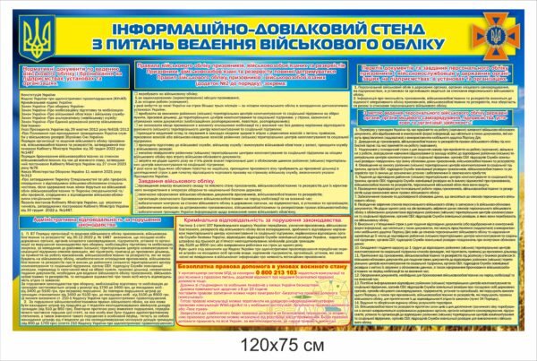 Інформаційно-довідниковий стенд з питань військового обліку