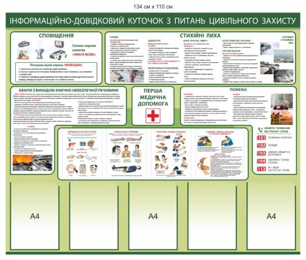 Інформаційний куточок з цивільного захисту – стенд