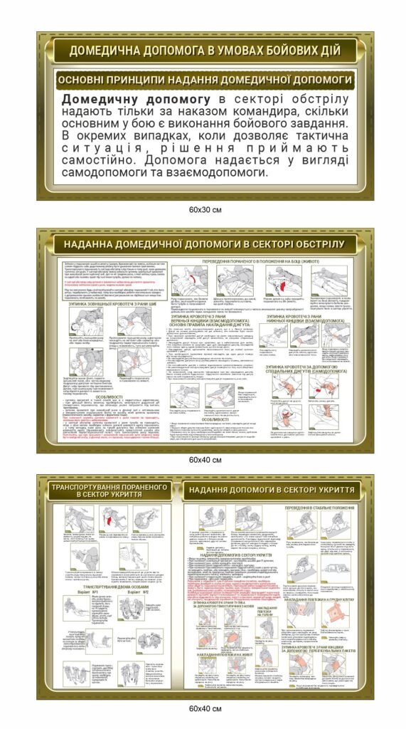 Комплект стендів "Домедична допомога в умовах бойових дій"