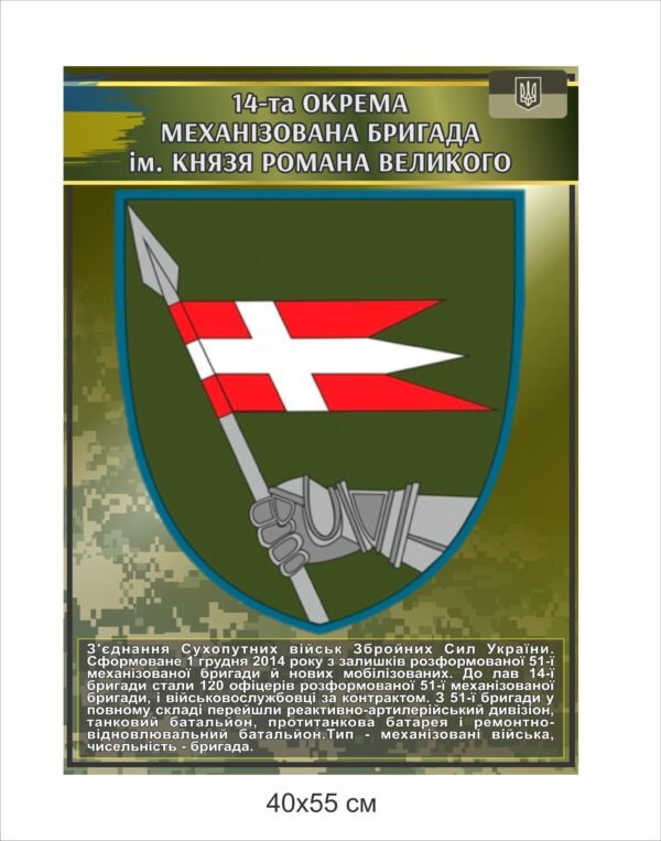 Табличка з історією військової бригади